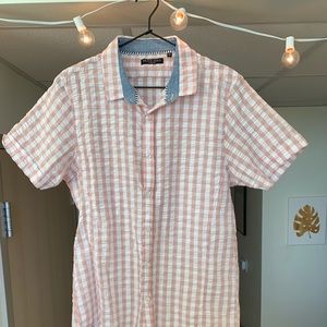 Gingham Textured Button Down